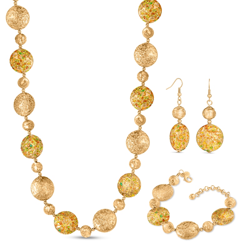 Italian-made Martina Murano Necklace, Bracelet & Earrings